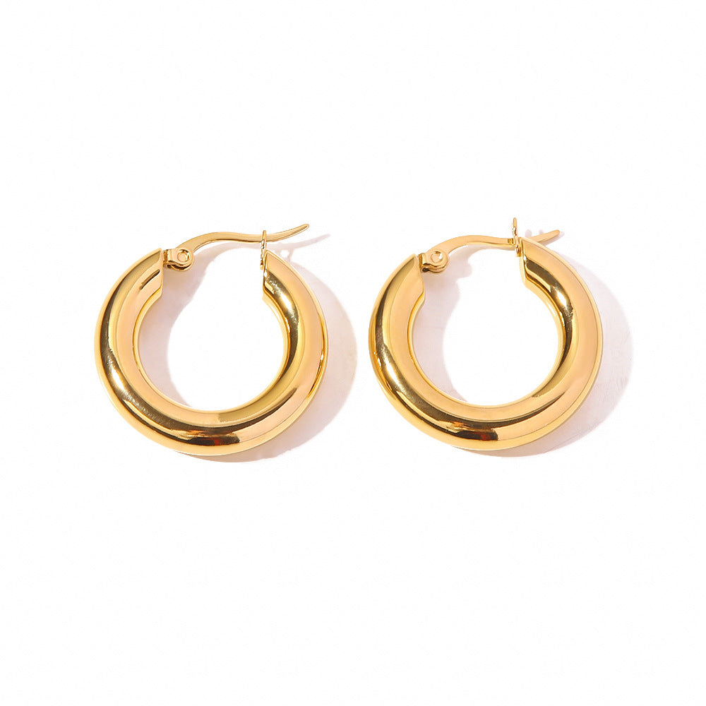 Gold-Filled Thick Hoop Earrings – Susan