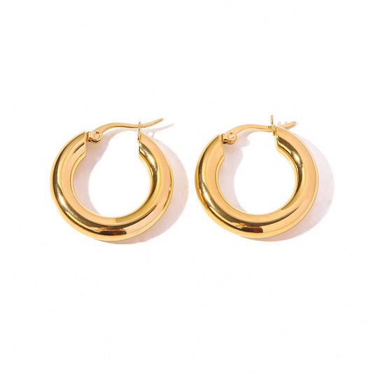 Gold-Filled Thick Hoop Earrings – Susan