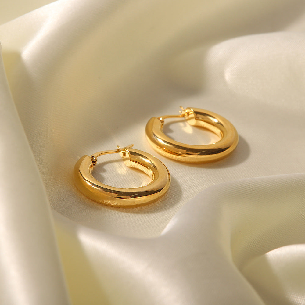 Gold-Filled Thick Hoop Earrings – Susan