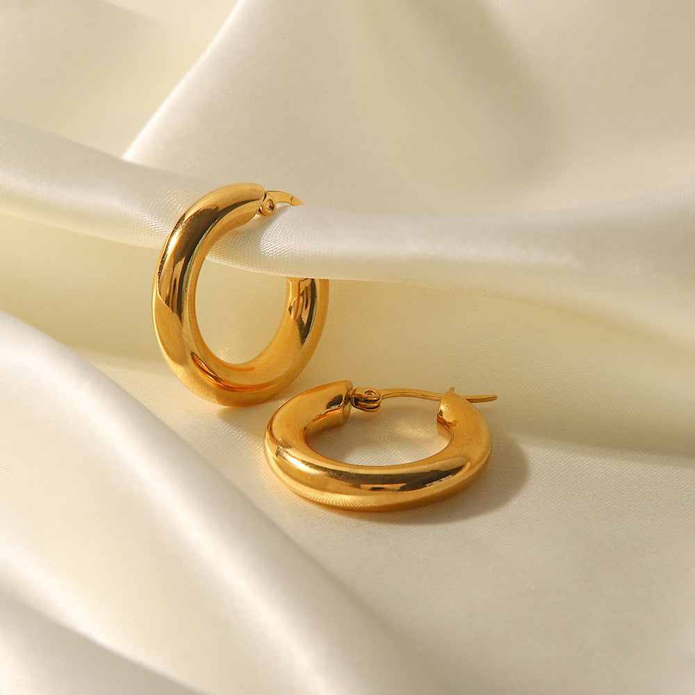 Gold-Filled Thick Hoop Earrings – Susan