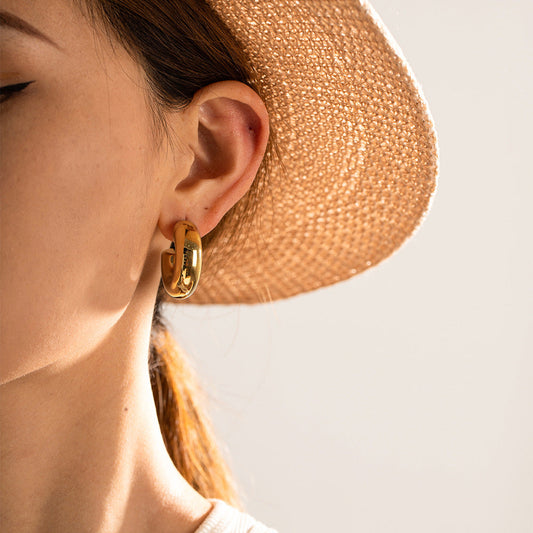 Elegant C-Shaped Waterproof Earrings  – Waterproof