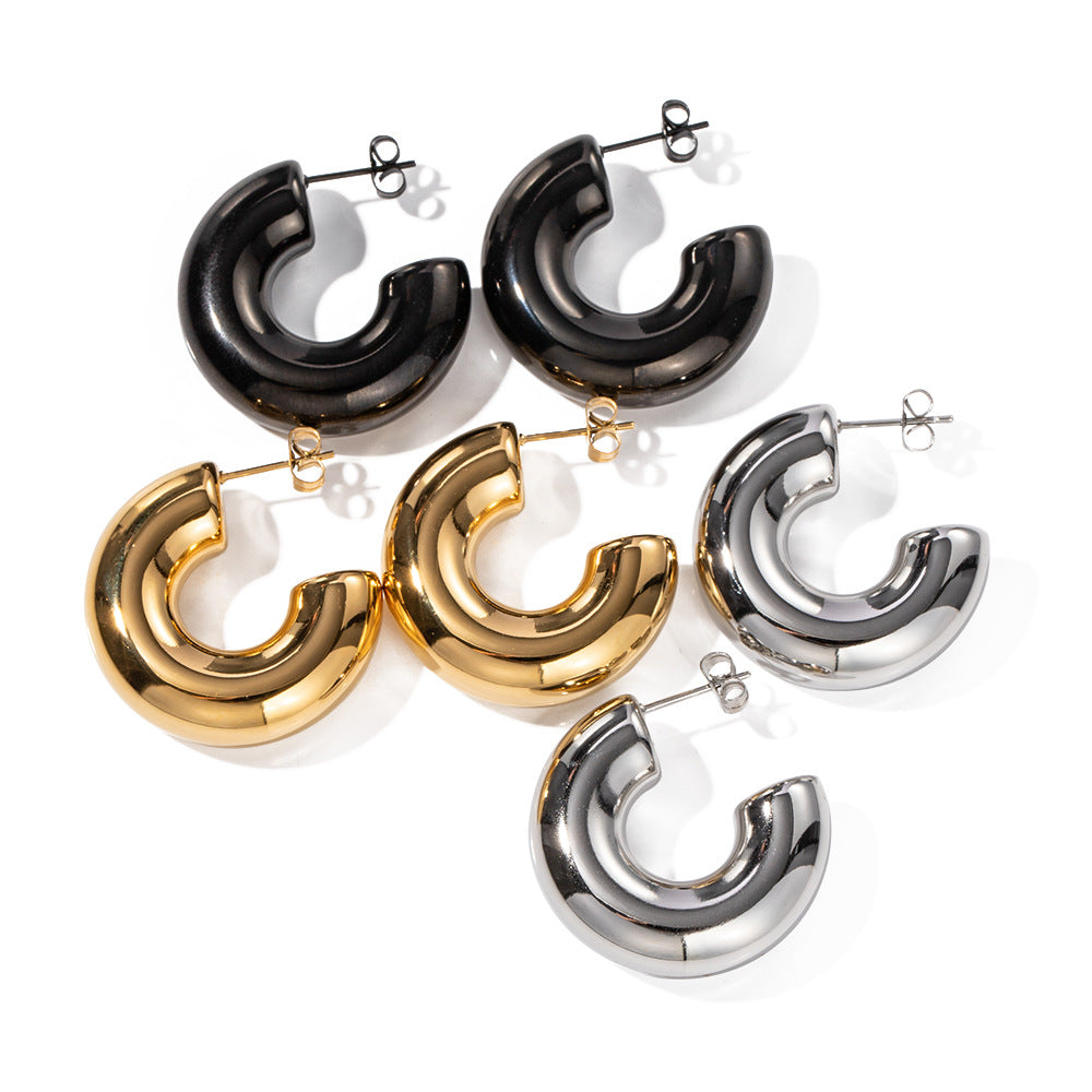 Elegant C-Shaped Waterproof Earrings  – Waterproof