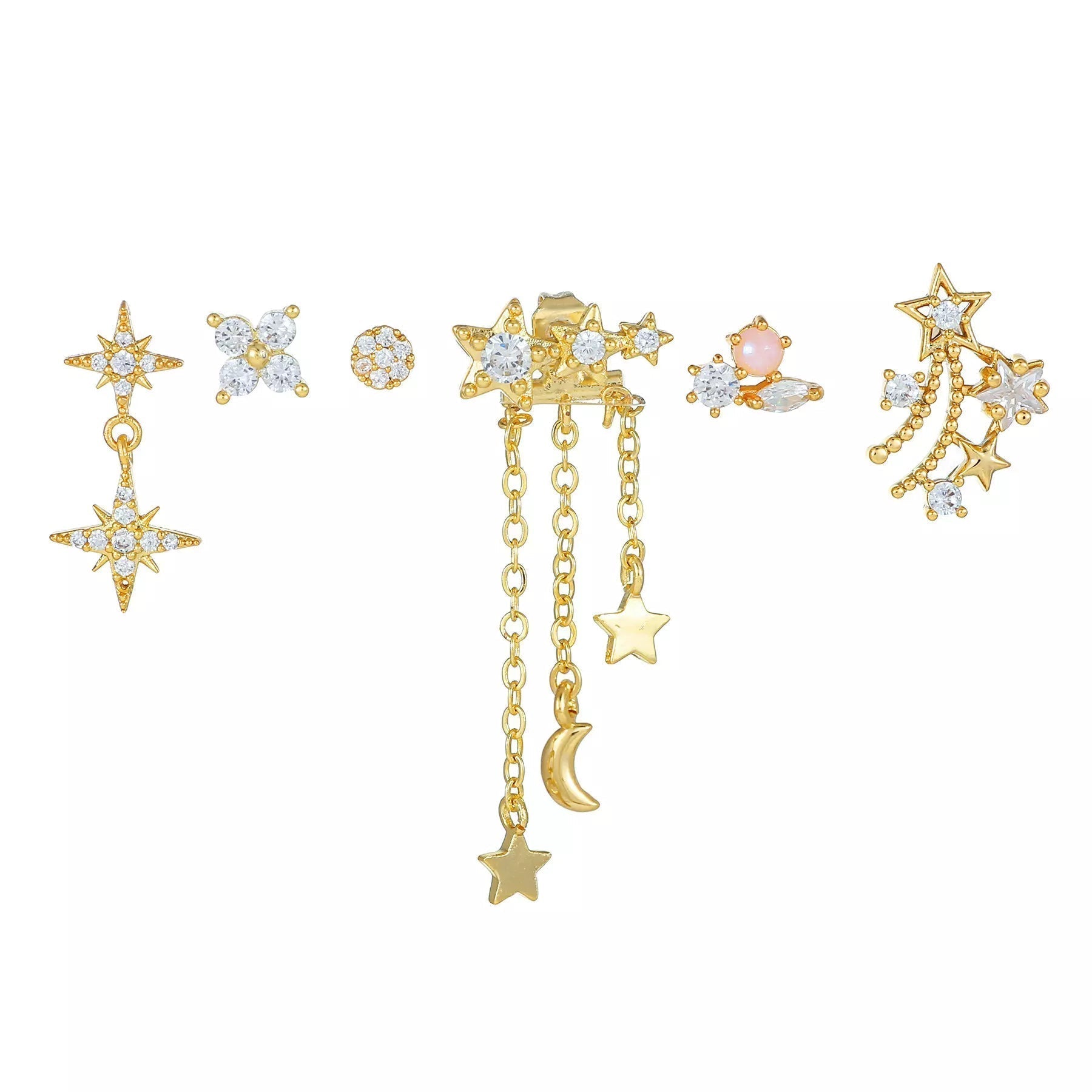 Fantasy Star Earrings Set with Cubic Zirconia – Katheryne
