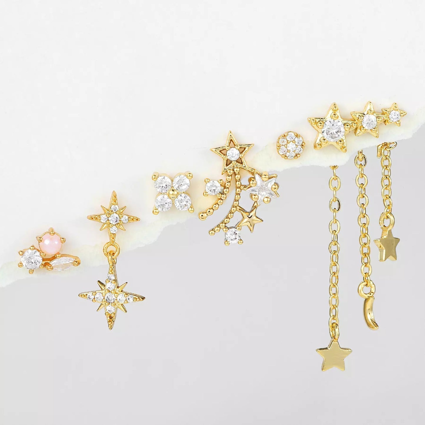 Fantasy Star Earrings Set with Cubic Zirconia – Katheryne