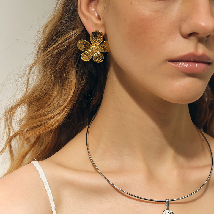 Flower Earrings with Waterproof Features - Bridget
