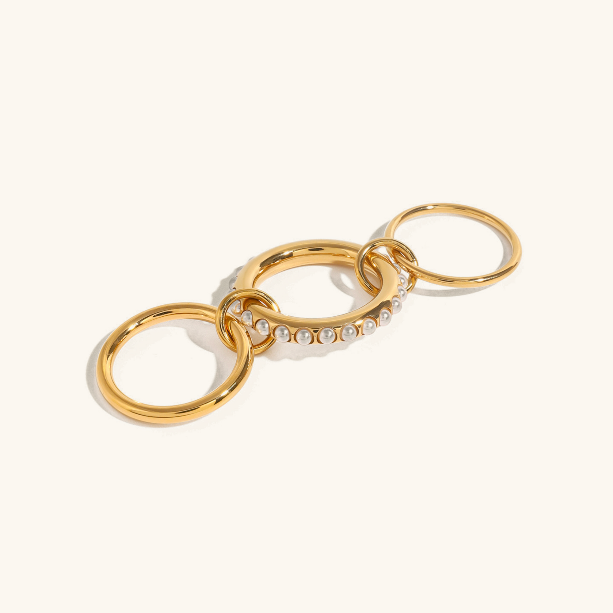 Gold Freshwater Pearl Stacked Ring – Albyn