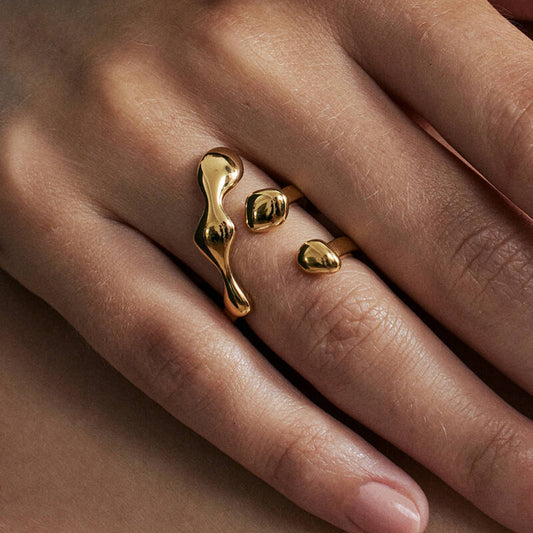 Gold Geometric Open Ring – Hamond