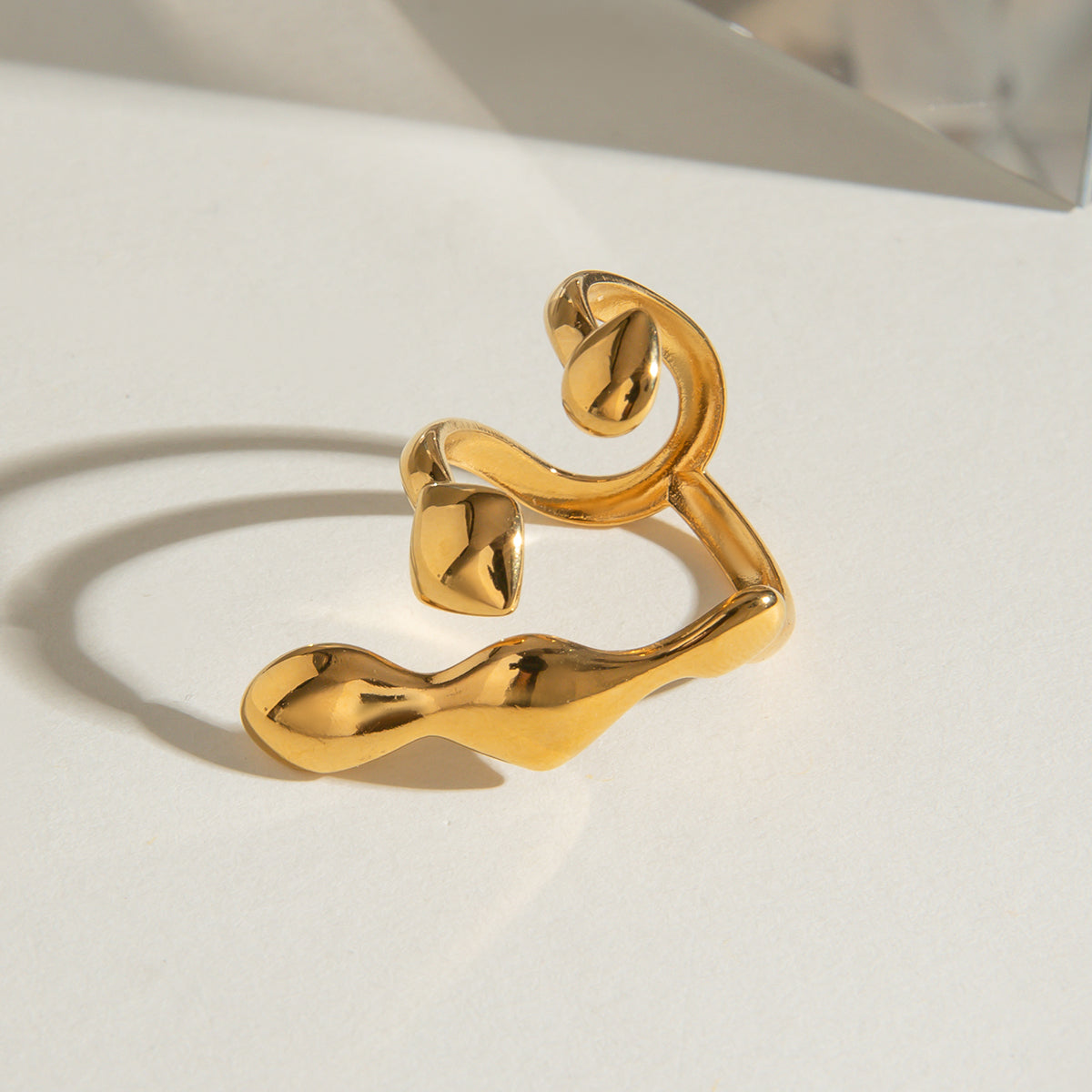 Gold Geometric Open Ring – Hamond