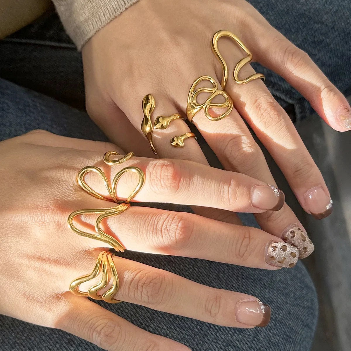 Gold Geometric Ring for Daily Wear – Hyenson