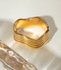 Gold Wavy Architectural Ring – Mildred