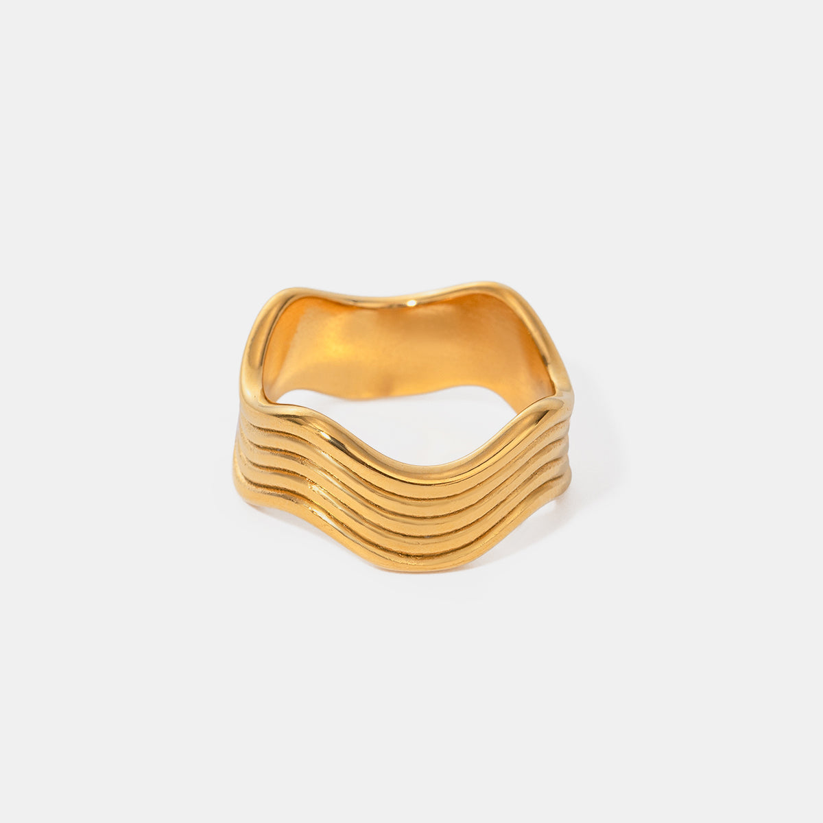 Gold Wavy Architectural Ring – Mildred