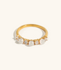 Gold Ring with Diamond and Freshwater Pearls – Holwice
