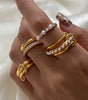 Gold Ring with Diamond and Freshwater Pearls – Holwice
