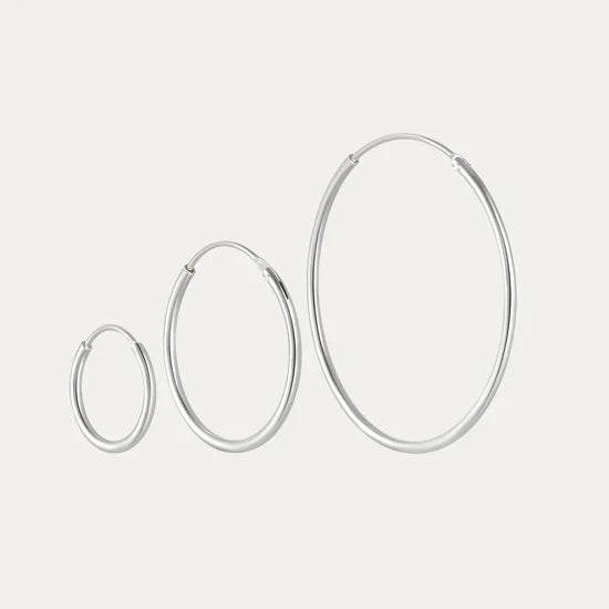 3-Piece Set Hoop Earrings  and Rhodium Finished – Constance
