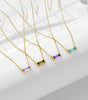 Birthstone Pendant Necklace with Simple Lucky Stone Design - Molyns