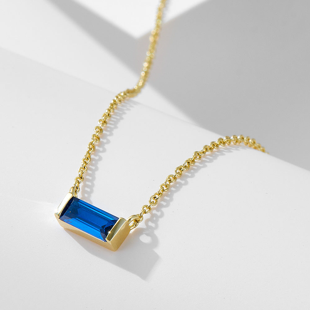 Birthstone Pendant Necklace with Simple Lucky Stone Design - Molyns