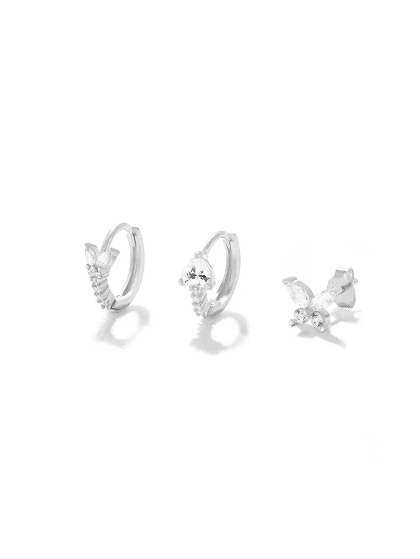 Butterfly Flower Earring Set with Zircon Stones – Reid