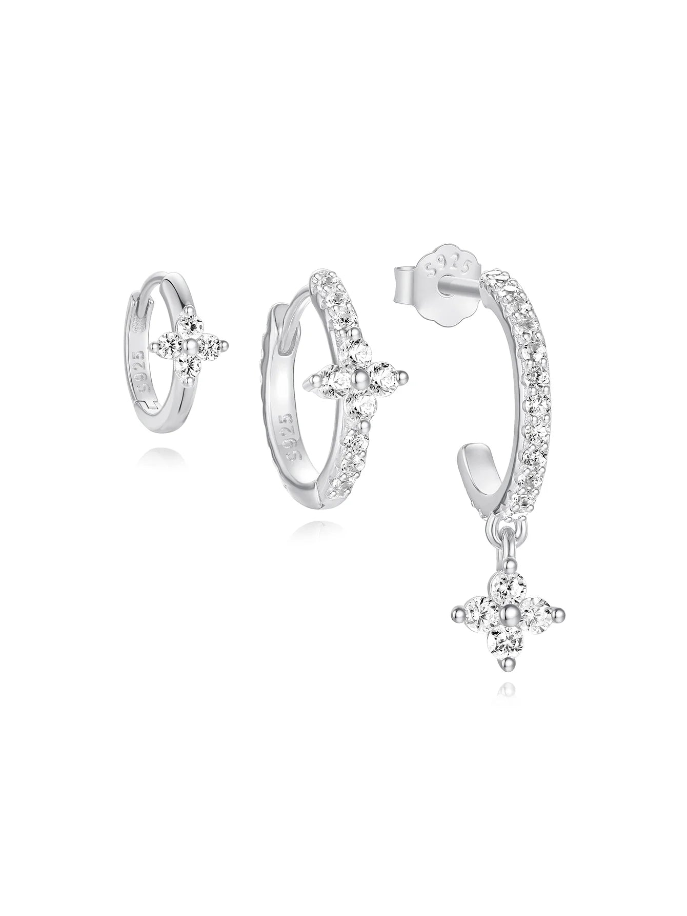 Butterfly Flower Earring Set with Zircon Stones – Reid