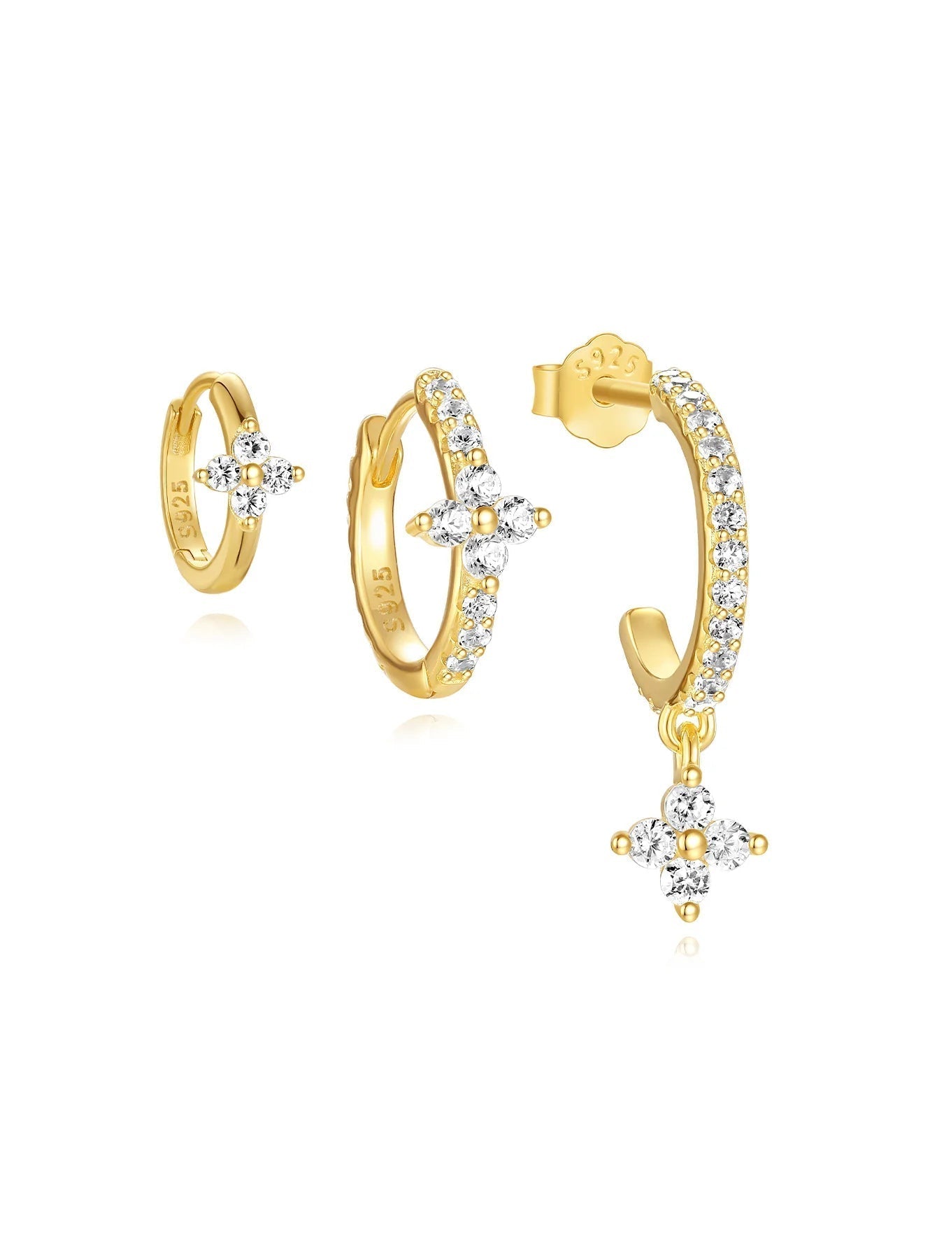 Butterfly Flower Earring Set with Zircon Stones – Reid