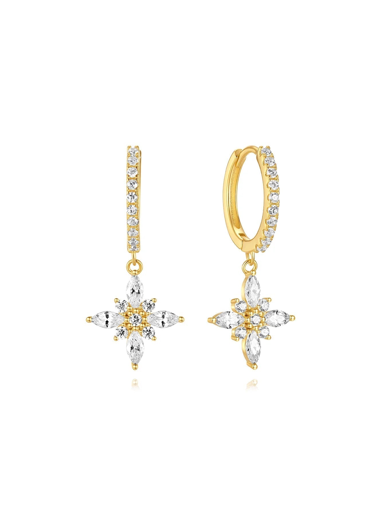Butterfly Flower Earring Set with Zircon Stones – Reid