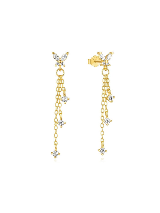Butterfly Pendant Earrings with Zirconia – Mollie