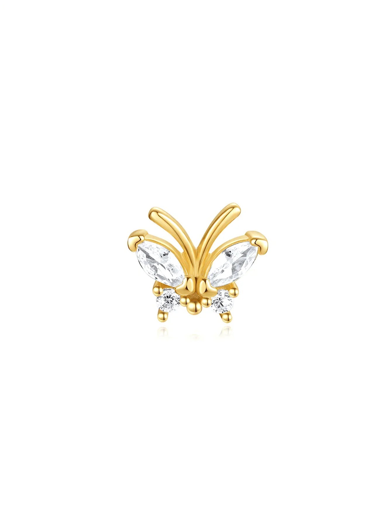 Butterfly Pendant Earrings with Zirconia – Mollie