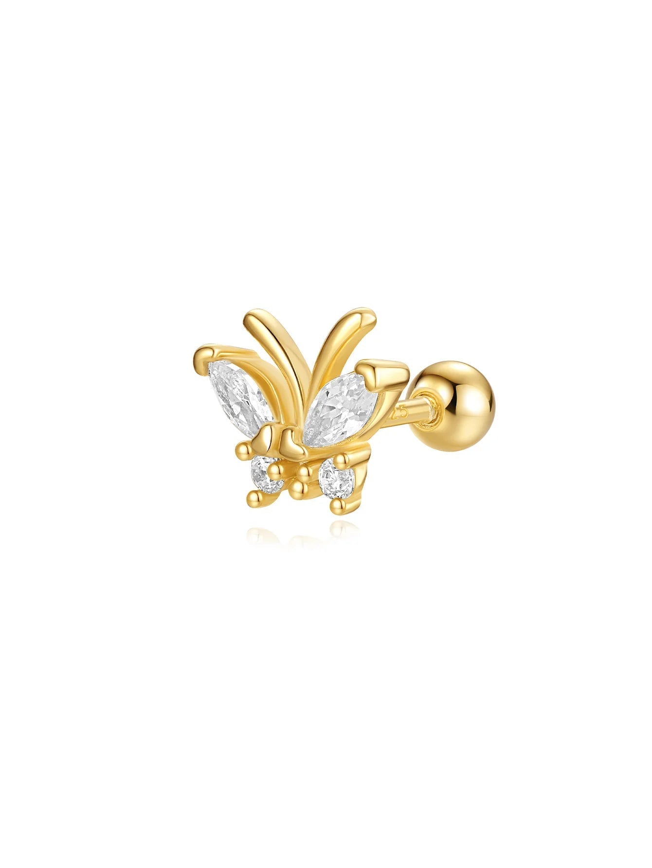 Butterfly Pendant Earrings with Zirconia – Mollie