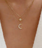 Double Layered Star and Moon Pendant Necklace - Symons