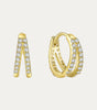 Double Row Hoop Earrings with Cubic Zirconia – Audrey