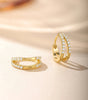 Double Row Hoop Earrings with Cubic Zirconia – Audrey