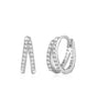 Double Row Hoop Earrings with Cubic Zirconia – Audrey