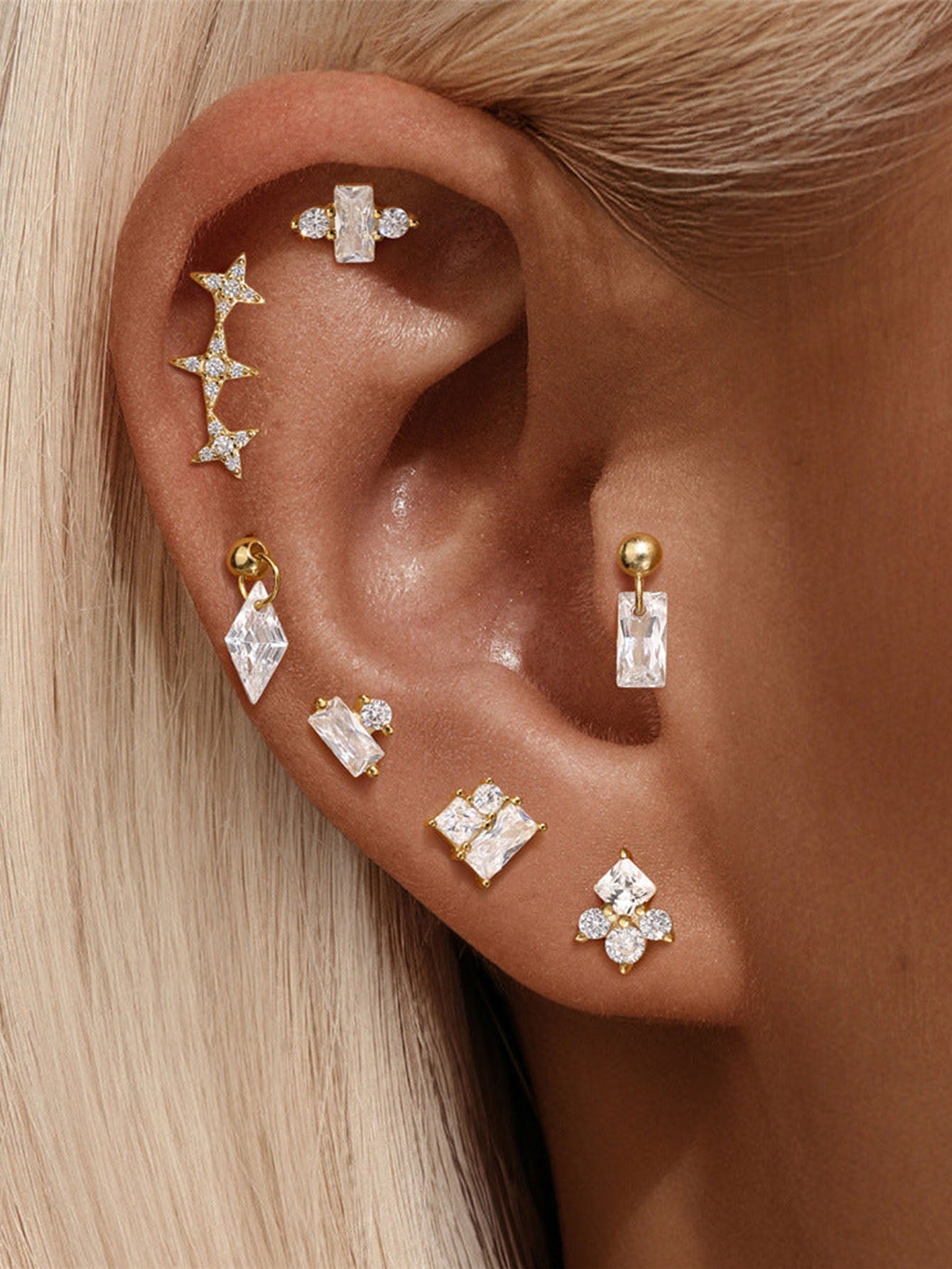 Ear Piercing Stud with Cubic Zirconia –  Emmeline