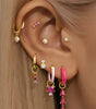 Earring Set with Pink Oil Drop Design and  Cubic Zirconia - Myrna