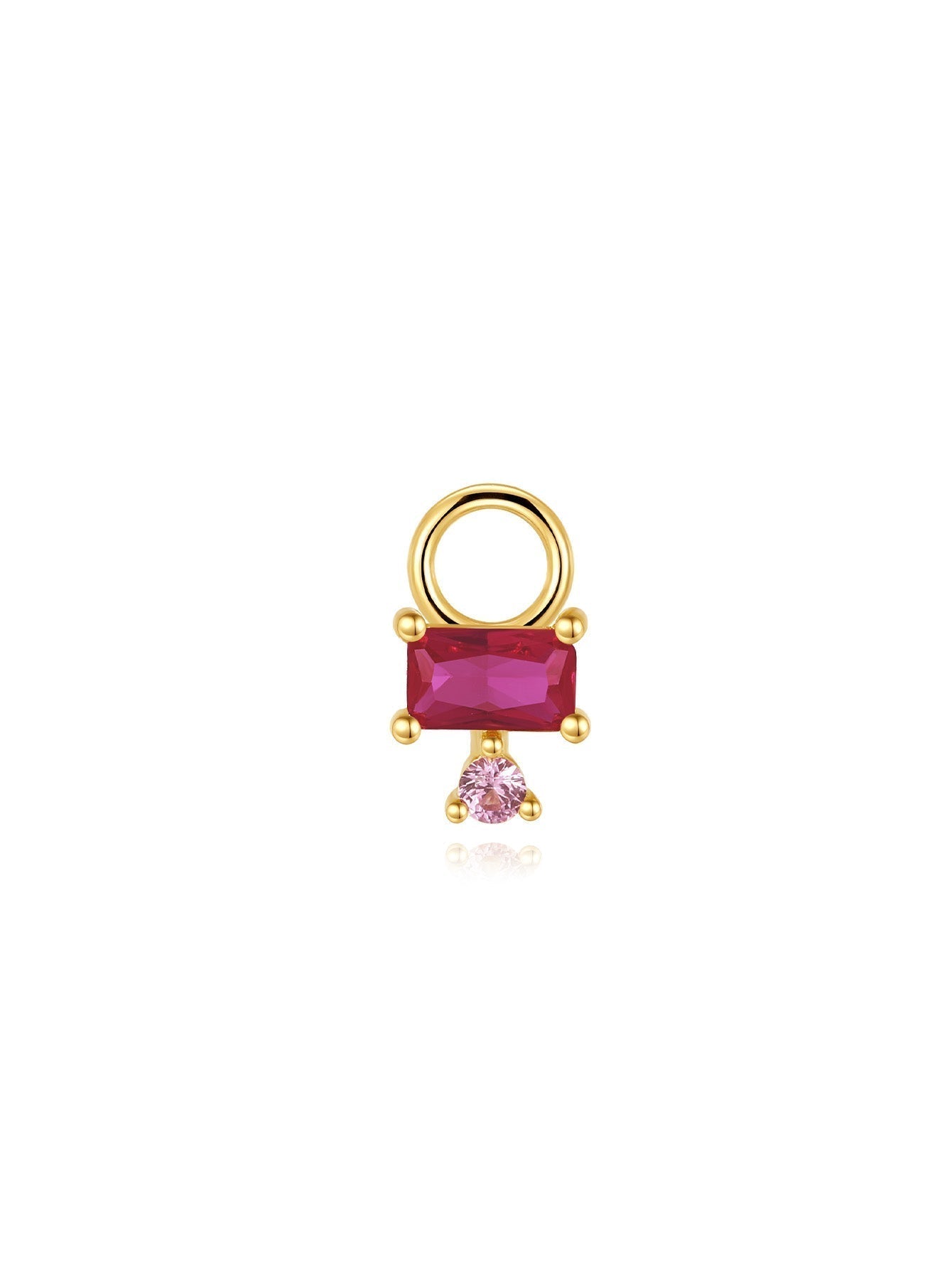 Earring Set with Pink Oil Drop Design and  Cubic Zirconia - Myrna