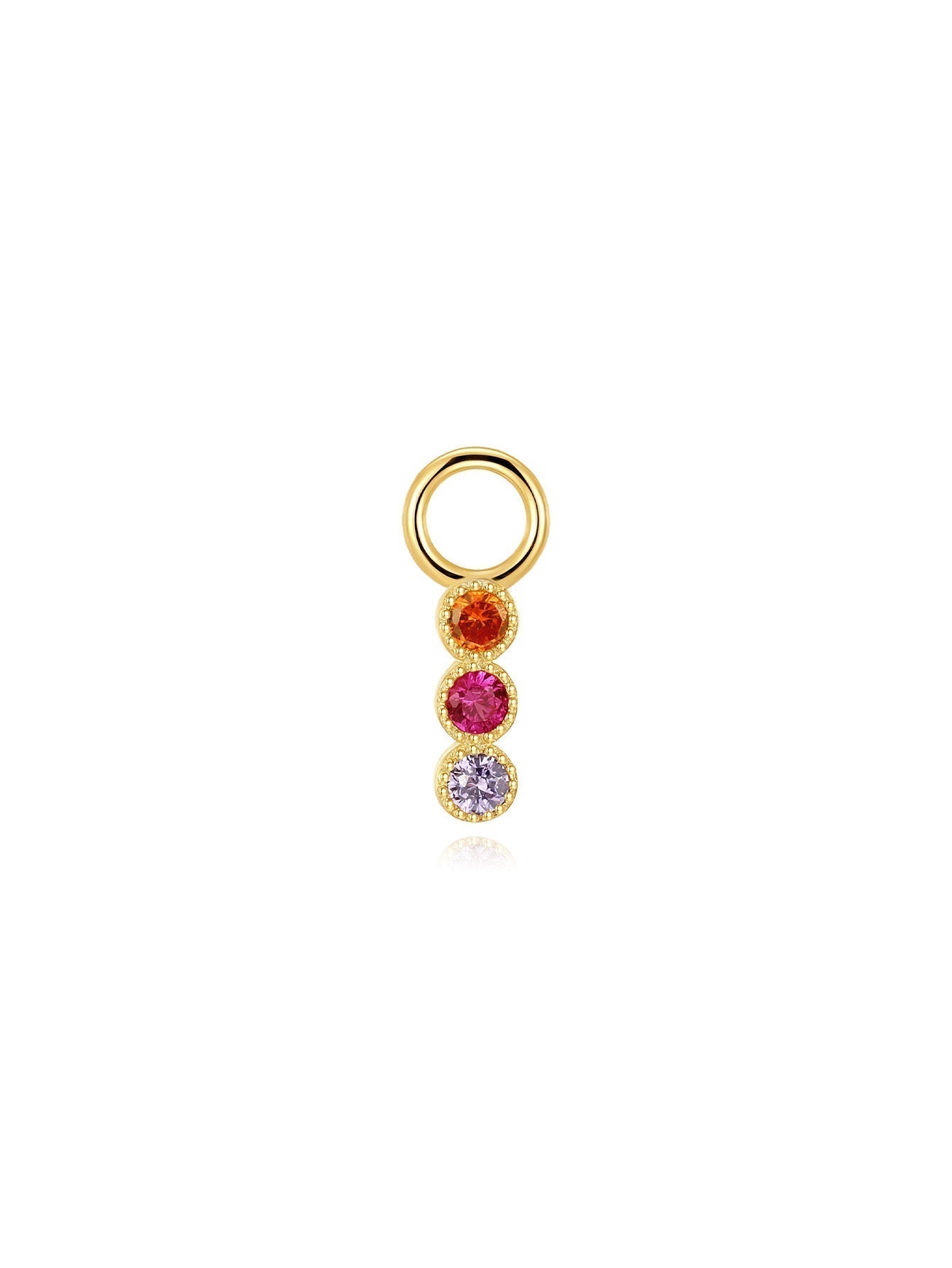 Earring Set with Pink Oil Drop Design and  Cubic Zirconia - Myrna
