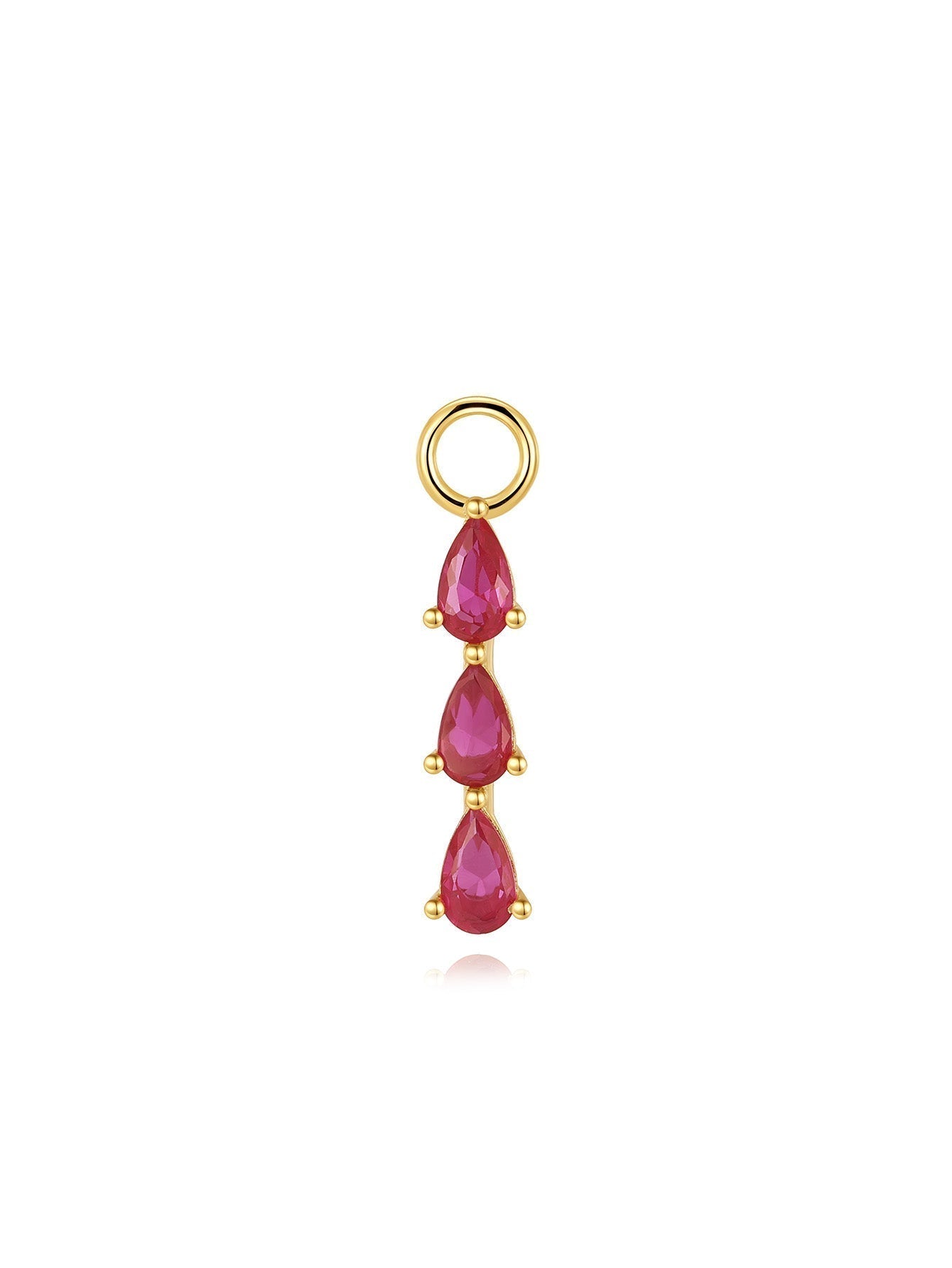 Earring Set with Pink Oil Drop Design and  Cubic Zirconia - Myrna