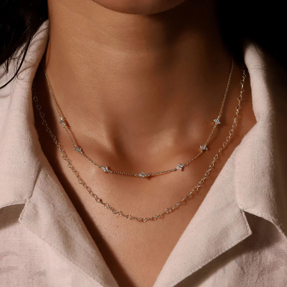 Floral Adjustable Length Necklace with Cubic Zirconia – Tyndall