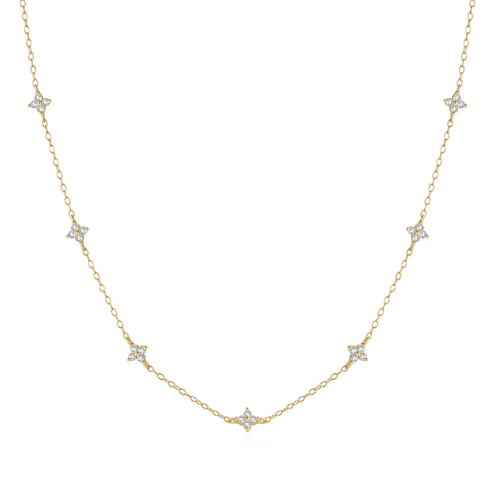 Floral Adjustable Length Necklace with Cubic Zirconia – Tyndall