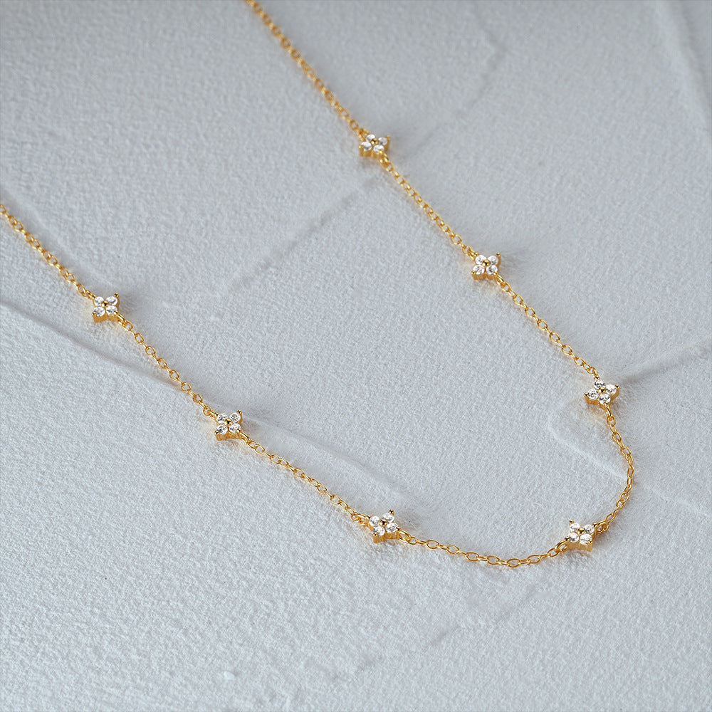 Floral Adjustable Length Necklace with Cubic Zirconia – Tyndall