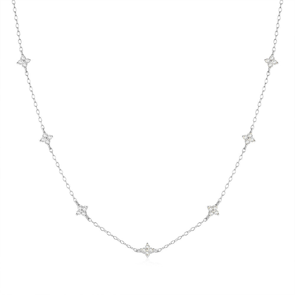Floral Adjustable Length Necklace with Cubic Zirconia – Tyndall