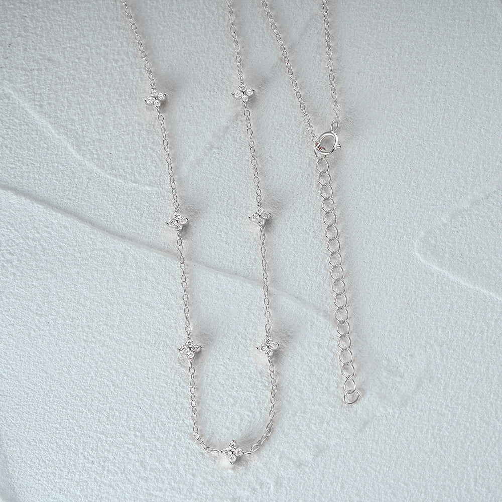 Floral Adjustable Length Necklace with Cubic Zirconia – Tyndall