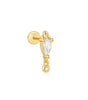 Flower Design Ear Stud with Cubic Zirconia – Fane