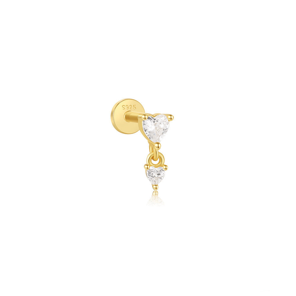 Flower Design Ear Stud with Cubic Zirconia – Fane