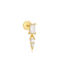 Flower Design Ear Stud with Cubic Zirconia – Fane