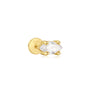 Flower Design Ear Stud with Cubic Zirconia – Fane
