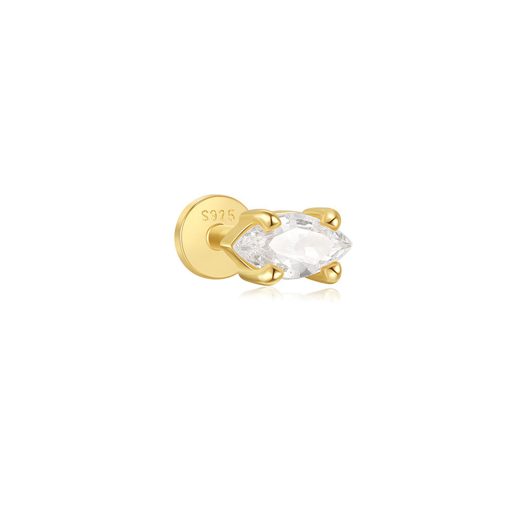 Flower Design Ear Stud with Cubic Zirconia – Fane