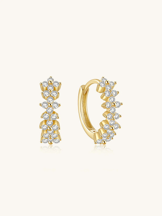 Flower Huggie Earrings with Ultra Shine Cubic Zirconia - Ellyn