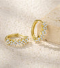 Flower Huggie Earrings with Ultra Shine Cubic Zirconia - Ellyn