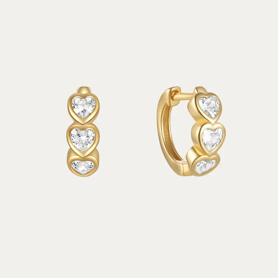 Heart Hoop Earrings with Cubic Zirconia – Joyce