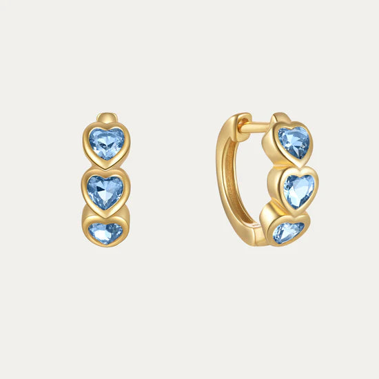 Heart Hoop Earrings with Cubic Zirconia – Joyce